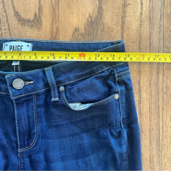 Paige Skyline Skinny Jeans Medium Dark Wash Blue Denim Size 29 Casual - Picture 6 of 14